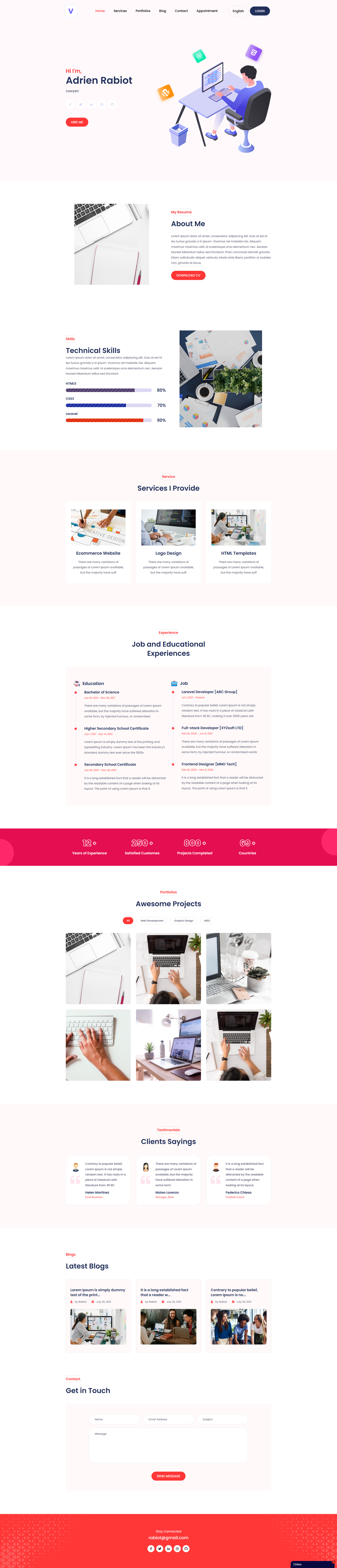 Personal Portfolio v4 Theme